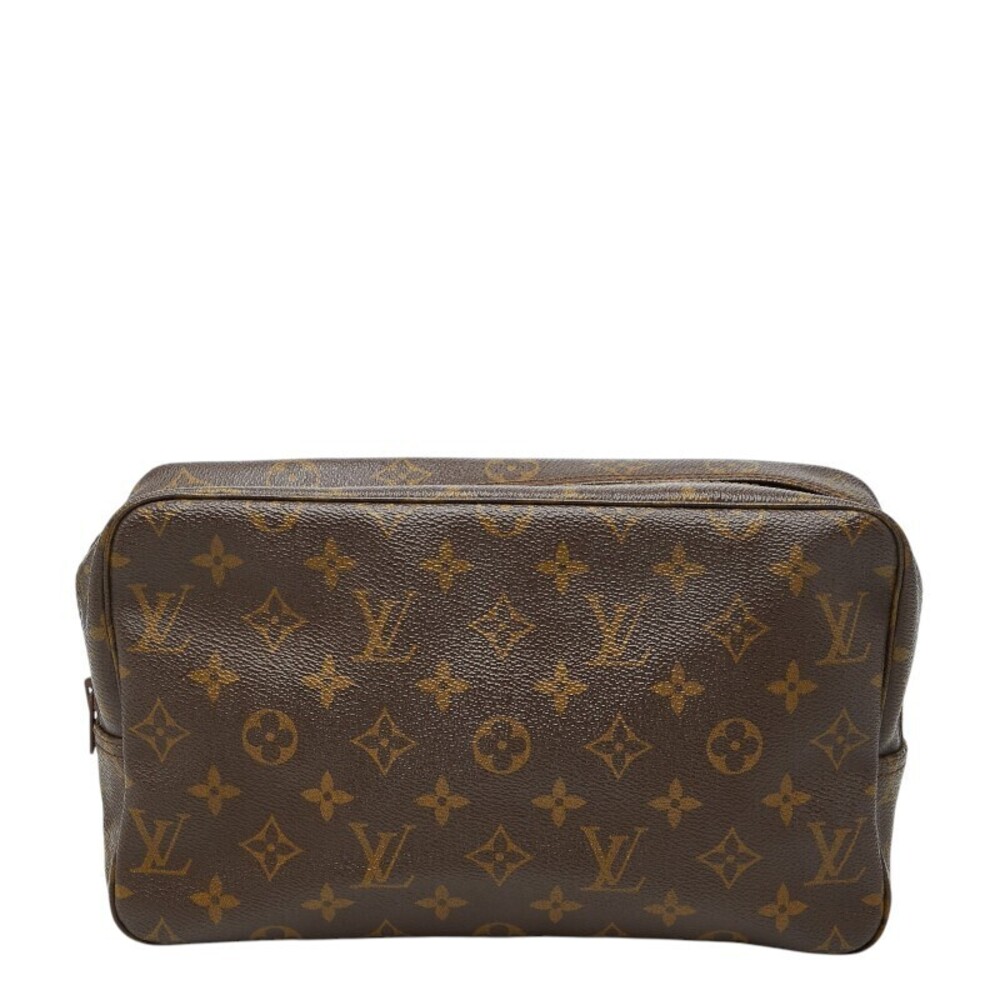Louis Vuitton Monogram Trousse Toilette Shoulder Bag Brown Leather
